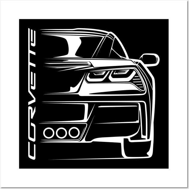 Corvette Stingray C7 Silhouette Wall Art by CreativeRAS